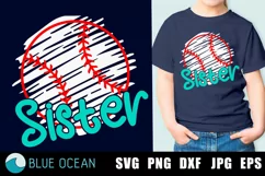 Baseball sister SVG, Little sister biggest fan SVG, Baseball Product Image 1