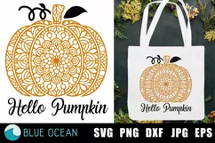 Pumpkin mandala SVG, Pumpkin swirly SVG, Pumpkin SVG, Fall Product Image 1