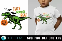 Trick rawr treat SVG, Trick or treat svg, Halloween Dinosaur Product Image 1