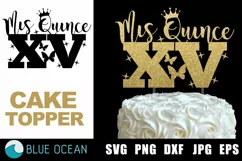 Mis quince cake topper SVG, Mis quince SVG, Mis quince Product Image 1