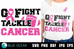 Go fight tackle cancer SVG, Tackle breast cancer SVG Product Image 1