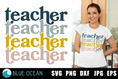 Teacher SVG, Teacher shirt SVG, Vintage font, stacked words Product Image 1