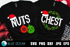 Chest Nuts SVG, Christmas Couple shirts SVG, Funny Chritmas Product Image 1