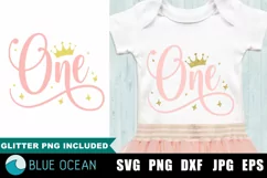 First Birthday SVG, One SVG File, Baby Girl 1st birthday Product Image 1