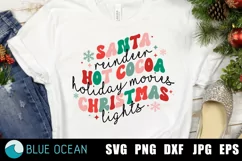 Santa Reindeer Hot cocoa, Christmas things PNG, Retro Chris Product Image 1