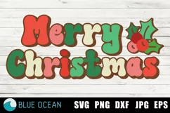 Merry Christmas SVG, Retro Christmas SVG, Christmas SVG file Product Image 1