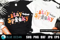 Stay Spooky SVG, Retro Halloween SVG, Halloween girl SVG Product Image 1