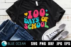 100 days of school SVG, 100 days PNG, Happy 100 days shirt Product Image 1