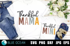 Thankful Mama SVG, Thankful Mini, Mom and Me, Thanksgiving Product Image 1