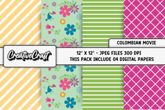Colombian Princess Digital Papers, digital scrapbook design Product Image 1