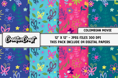 Colombian Princess Digital Papers, digital scrapbook design Product Image 1