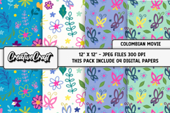 Colombian Princess Digital Papers, digital scrapbook design Product Image 1