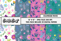 Colombian Princess Digital Papers, digital scrapbook design Product Image 1