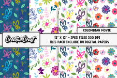 Colombian Princess Digital Papers, digital scrapbook design Product Image 1