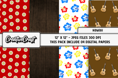 Tropical Hawaii Digital Papers, summer scrapbooking designs Product Image 1