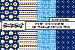 Sailing Nautical Digital Papers, sea ocean scrapbook designs Product Image 1