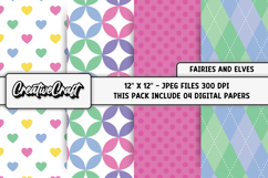 Fairies and Elves Digital Papers, scrapbook papers designs Product Image 1