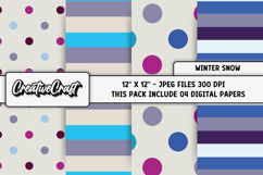 Winter Snowflake Digital Papers, scrapbooking papers designs Product Image 1