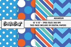 Fish Aquarium Digital Papers, scrapbooking papers designs Product Image 1