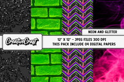 Neon Glitter Digital Papers, scrapbook backgrounds designs Product Image 1