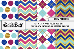 Snow Princess Digital Papers, scrapbooking papers designs Product Image 1