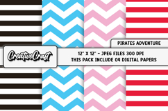 Pirates Adventure Digital Papers, scrapbooking backgrounds Product Image 1