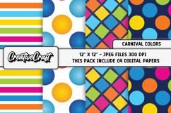 Carnival Colors Digital Papers, scrapbooking backgrounds Product Image 1