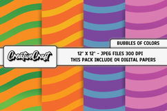 Bubbles of Colors Digital Papers, scrapbook papers designs Product Image 1