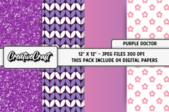 Purple Toys Doctor Digital Papers, scrapbook papers designs Product Image 1