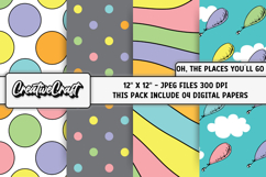 The Places You Go Digital Papers, scrapbook papers designs Product Image 1