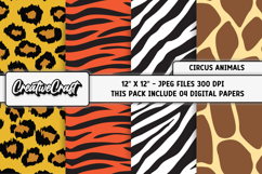 Circus Animals Digital Papers, scrapbook backgrounds designs Product Image 1