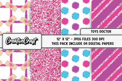 Purple Toys Doctor Digital Papers, scrapbook papers designs Product Image 1