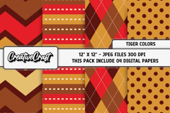 Tiger Colors Digital Papers, scrapbook backgrounds designs Product Image 1