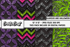 Glamour Halloween Digital Papers, scrapbooking designs Product Image 1