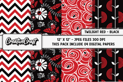 Twilight Red &amp; Black Digital Papers, scrapbook designs Product Image 1