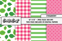 Strawberry Digital Papers, scrapbooking backgrounds designs Product Image 1