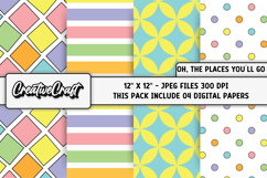 The Places You Go Digital Papers, scrapbook papers designs Product Image 1