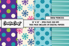 Snow Princess Digital Papers, scrapbooking papers designs Product Image 1