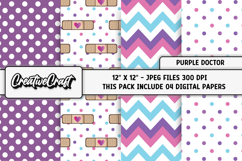 Purple Toys Doctor Digital Papers, scrapbook papers designs Product Image 1