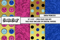 Snow Princess Digital Papers, scrapbooking papers designs Product Image 1