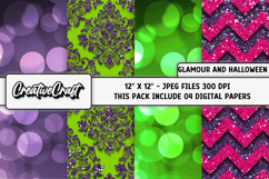 Glamour Halloween Digital Papers, scrapbooking designs Product Image 1