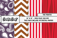 The Pirates Digital Papers, scrapbooking backgrounds designs Product Image 1