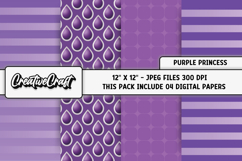 Purple Princess Digital Papers, scrapbook background designs Product Image 1