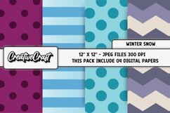 Winter Snowflake Digital Papers, scrapbooking papers designs Product Image 1