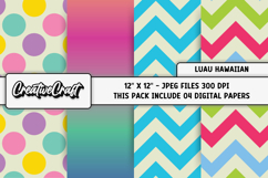 Luau Hawaiian Digital Papers, scrapbook backgrounds designs Product Image 1