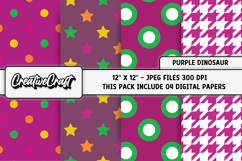 Purple Dinosaur Digital Papers, scrapbook papers designs Product Image 1