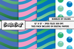 Bubbles of Colors Digital Papers, scrapbook papers designs Product Image 1