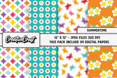 Summertime Digital Papers, ice cream scrapbook designs Product Image 1