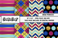 Snow Princess Digital Papers, scrapbooking papers designs Product Image 1