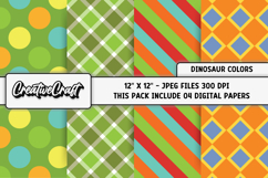 Dinosaur Colors Digital Papers, scrapbooking papers designs Product Image 1